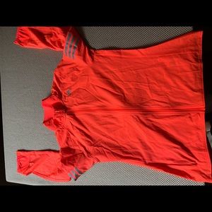 Bright orange Adidas running windbreaker, size S